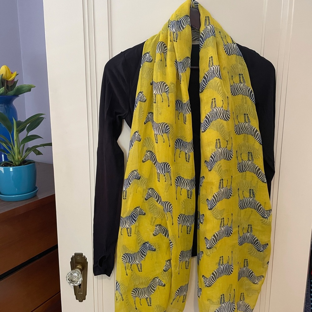 Zebra print lightweight scarf